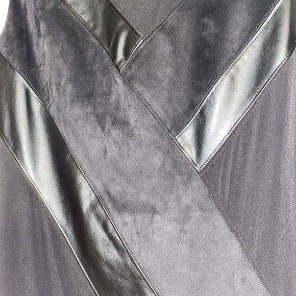 Calvin Klein Black Faux Leather Suede Lined Sheath Dress NWT - Picture 8 of 13